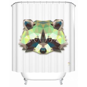 Funny Lifelike 3D Prismatic Raccoon Shower Curtain