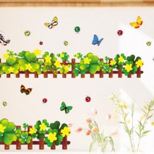 Wonderful Ladybug Clover Skirting Line Wall Stickers