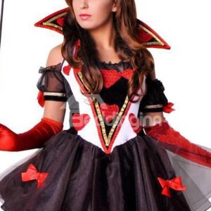 Queen Of Heart Cute Bowknot On Chiffon Dress Costume