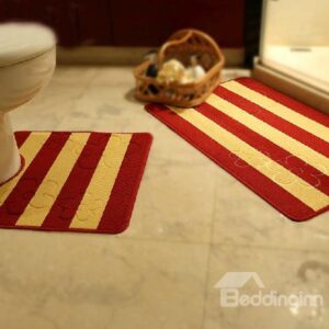 Hot Selling Comfy 2-piece Stripe Jacquard Bath Rug