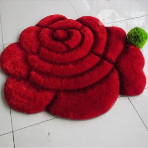 Magnificent Vivid 3D Blooming Rose Dacron Rug