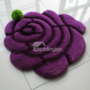 Romantic Vivid Comfy 3D Blooming Rose Dacron Rug