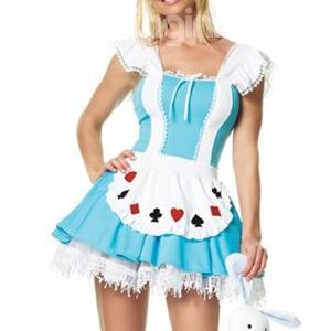 Poker Symbol Flutter Shoulder Blue Waitress Costume