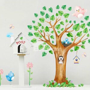 Wonderful Luminous Trees and Birds Wall Stickers for Children
