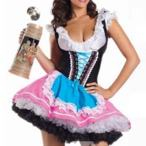Layered Skirt U Neckline Strapped Under Bust Waitress Costume