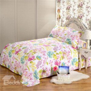 Excellent Comfortable and Soft Cotton Printed Sheet With Beautiful Flowers