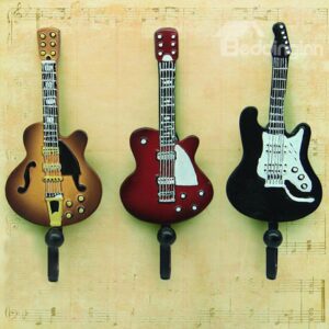 Unique Vintage Chic Guitar Shape 3-piece Hooks