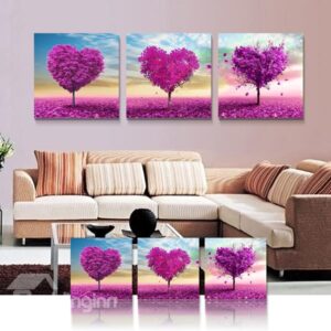 Excellence Flower Tree 3-Pieces of Crystal Film Art Wall Print