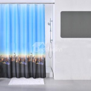 Dreamlike Twilight City Scene Print Dacron Shower Curtain