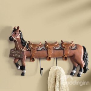 American Country Decorative Stretched Horse Shaped Resin Hook