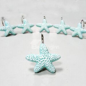 Gorgeous Durable Starfish 12-piece Resin Shower Curtain Hooks