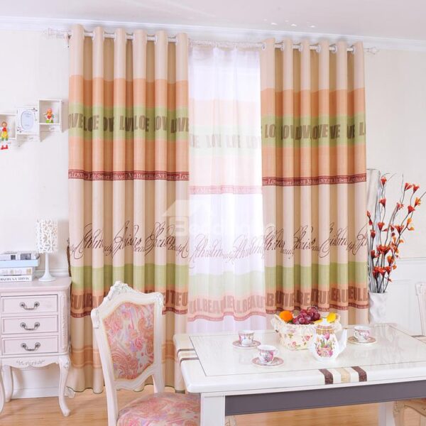 New Arrival Contemporary Duplex Printing Grommet Top Curtain