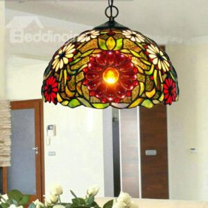 Wonderful Art Tiffany Pendant Lights with Sunflower Decoration