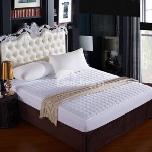 Extra Comfortable White Cotton Thickened Fitted Sheet
