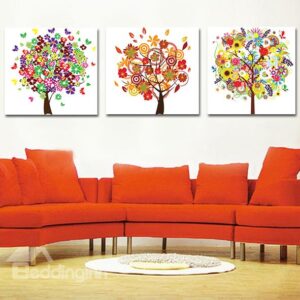 Colorful Trees 3-Piece Crystal Film Art Wall Print