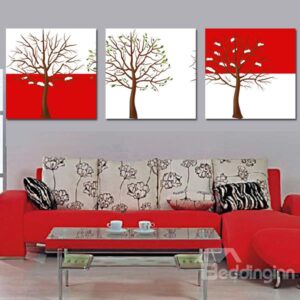 Wonderful Tree with Leaves 3-Piece Crystal Film Art Wall Print