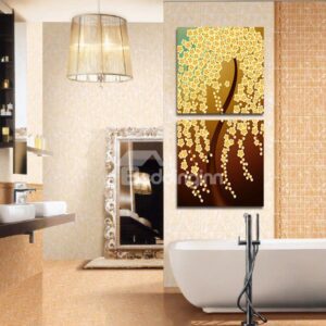 Yellow Flowers Tree 2-Piece Crystal Film Art Wall Print