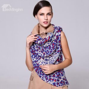Leopard Spots Pattern Hand Made Edge Wool Long Scarf
