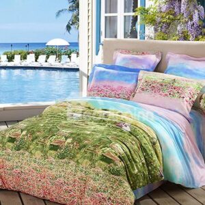 Mole Village Print 4-Piece Cotton Duvet Cover Sets