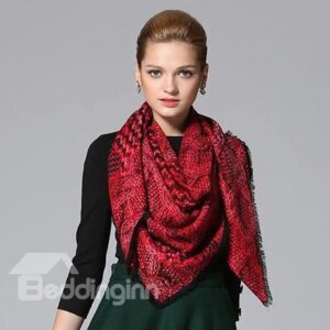 Knitting Yarn Pattern Huge Wool Shawl Square Scarf