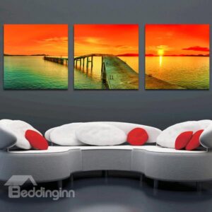 Beautiful Sunset 3-Piece Crystal Film Art Wall Print