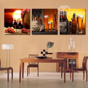 Wonderful Wine Glasses 3-Piece Crystal Film Art Wall Print