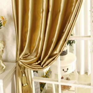 New Arrival High Class Luxury Golden Blackout Grommet Top Curtain