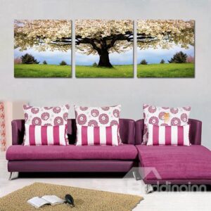 Wonderful Pear Blossom 3-Piece Crystal Film Art Wall Print