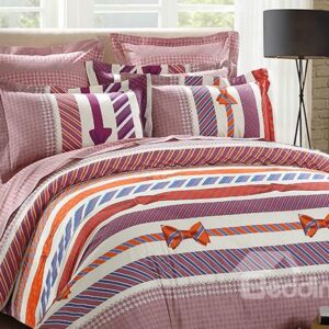 Different Types of Ties Print 4-Piece Cotton Duvet Cover Sets