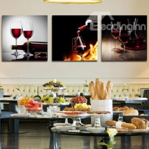 Taste of Red Wine 3-Piece Crystal Film Art Wall Print
