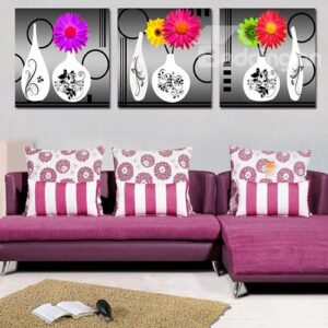 Colorful Flowers 3-Piece Crystal Film Art Wall Print