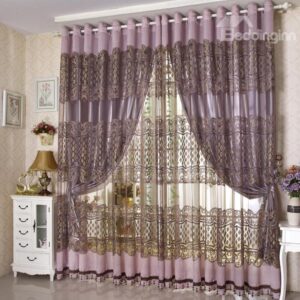 Wonderful Matching Exquisite Pattern Curtain & Sheer Set