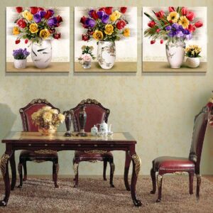 Colorful Roses 3-Piece Crystal Film Art Wall Print
