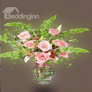 Roses with Pretty Leaves 3-Piece Crystal Film Art Wall Print