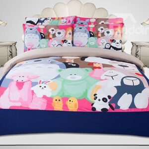 Animal School Print 3-Piece Superfine Fiber Duvet Cover Sets