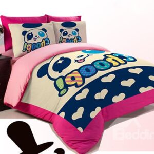Panda Star Print 3-Piece Coral Fleece Duvet Cover Sets