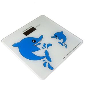 Adorable Cartoon Dolphin Tempered Glass Weight Scale