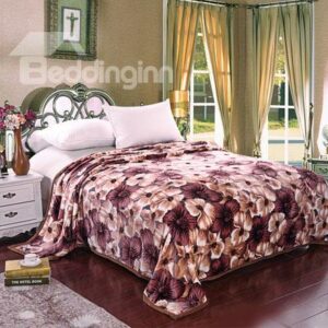 Simple and Fresh Little Flowes Printed Flannel Blanket