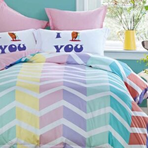 Zig Zag Pattern 4-Piece Cotton Duvet Cover Sets