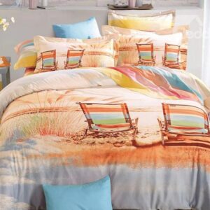 Fall Scenery Print 4-Piece Cotton Duvet Cover Sets