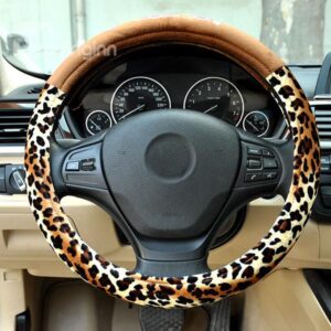 Cute Leopard Printed Four Season Used Steering Wheel Covers