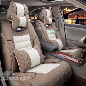 New Arrival Soft Simple Style Natural Fiber Filled Flax Car Seat Covers