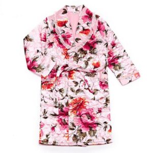 Luxurious Noble Romantic Floral Print Cotton Bathrobe