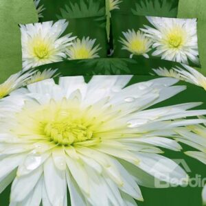 Chrysanthemum Flower Print 4-Piece Cotton Duvet Cover Sets