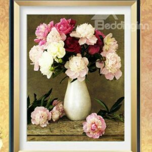 Blossom Pretty Flowers in Vase Oil Painting Style 1-Piece DIY Diamond Sticker