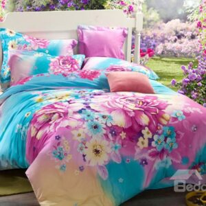 Colorful Fairy Land Print 4-Piece Cotton Duvet Cover Sets