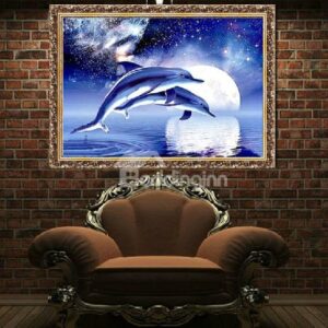 Dolphin and Stars 1-Piece DIY Diamond Sticker