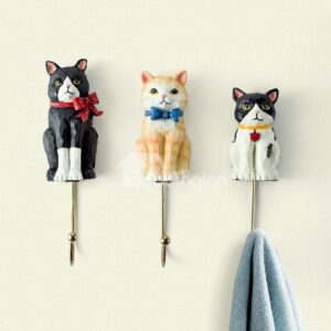 Lovely Gorgeous Three Cats High Grade Resin 3-piece Hook