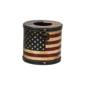 Chic the Stars and the Stripes Print Round Tissue Box