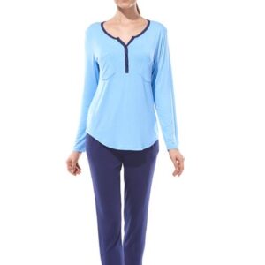 Concise Style Cotton Contra Color Design Pajamas